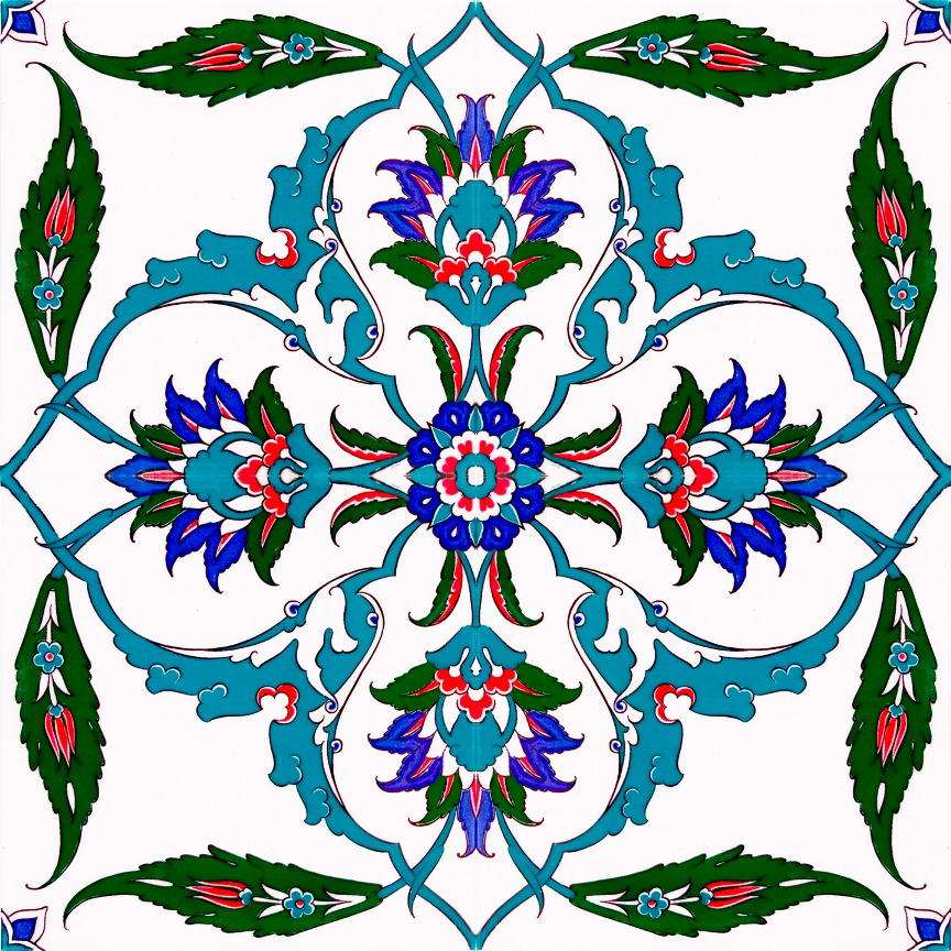Desenli Çini Karolar-Kütahya Çini